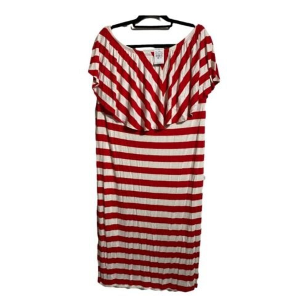 Asley Stewart Women's Tube Dress Maxi Stretch Knit Strip MultiColor Size 2X Plus - Picture 4 of 5